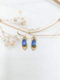 Boucles d'oreille "Maat" - scarabée bleu