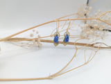 Victorian rehab- boucles d'oreille veritable scarabée bleu- bijoux art nouveau- egyptian revival- bijoux porte bonheur