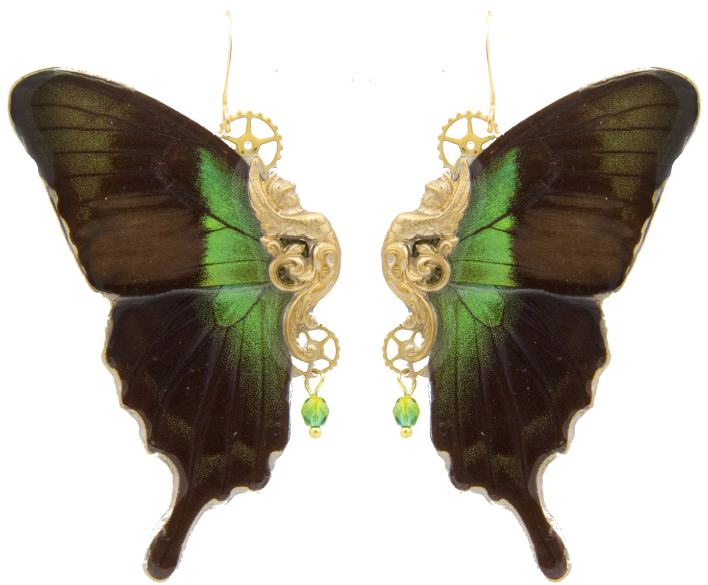 Boucles d'oreille "Sphynx" - Emeraude