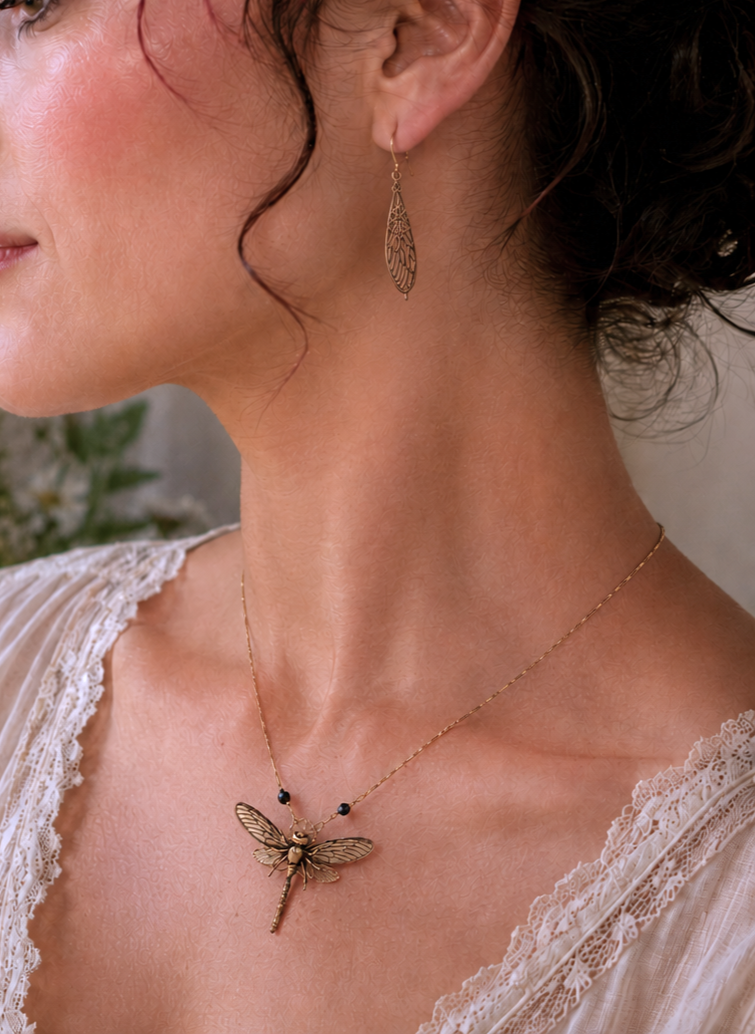 "Dragonfly" Necklace - Cicada Wings