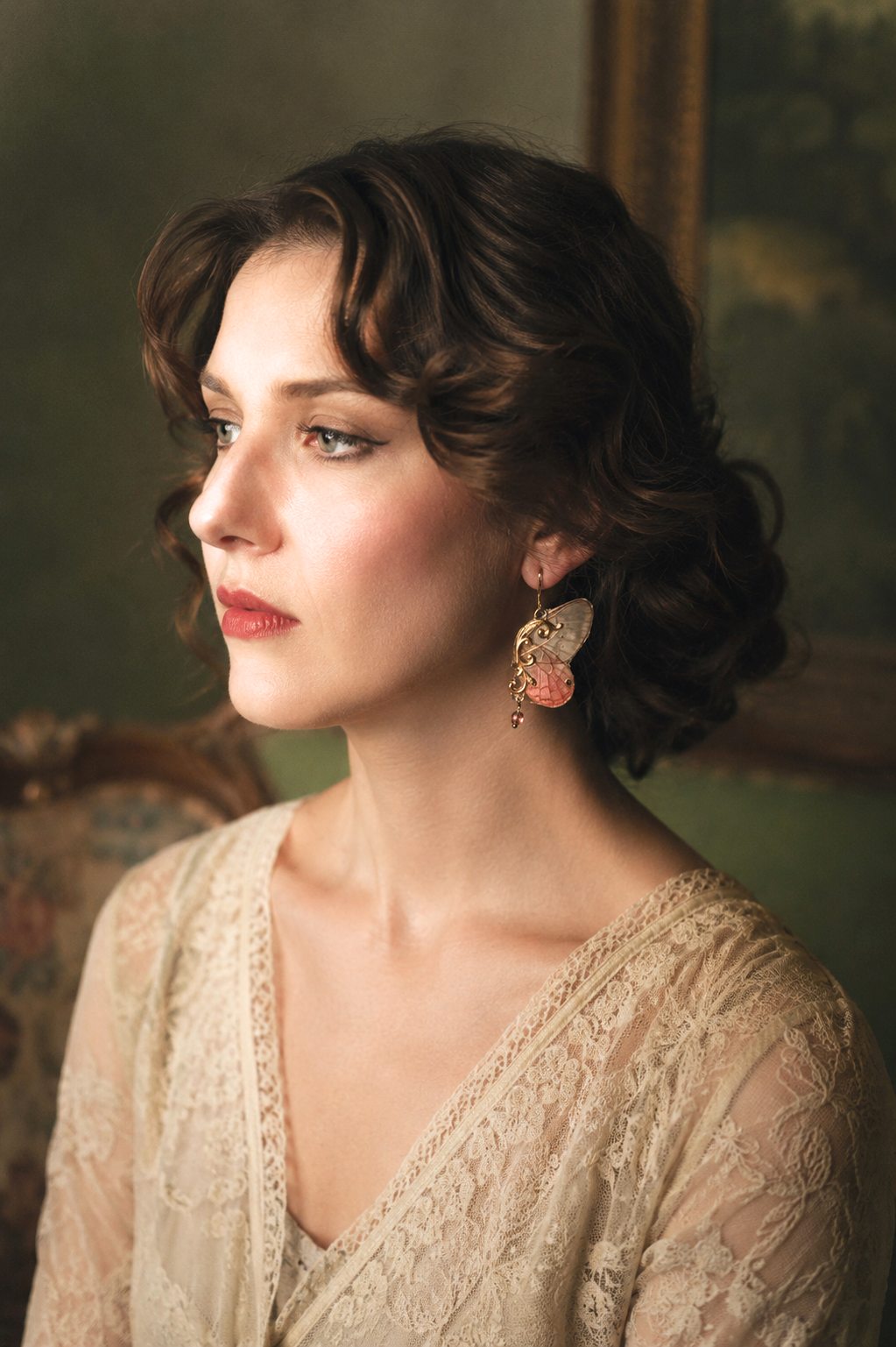 Parure Psyché Blushing Phantom boucles et collier – bijou Art Nouveau Victorian Rehab