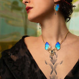 Collier "Mucha" Arhopala bleu