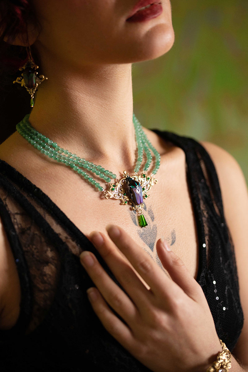 Collier "Grenat Vert"