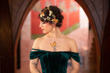 couronne papillon, bijoux de tête art nouvea, avec collier véritables ailes de papillon, bijoux ancien vintage renaissance