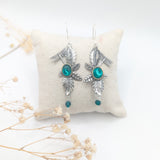 boucles en verre de murano et feuille esprit féérique et  art nouveau