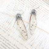 Boucles d'oreille art nouveau  ailes de cigales veritable bijoux féérique cabinet de curiosité