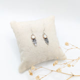 boucles en verre de murano et feuille esprit féérique et  art nouveau