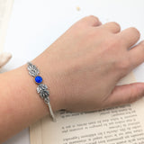 bracelet en verre de murano et feuille esprit féérique et  art nouveau