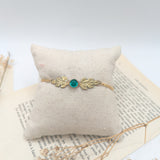 bracelet en verre de murano et feuille esprit féérique et  art nouveau