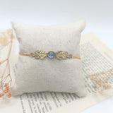 bracelet en verre de murano et feuille esprit féérique et  art nouveau