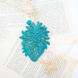 Coeur anatomique vert fluo couleur Frida Khalo