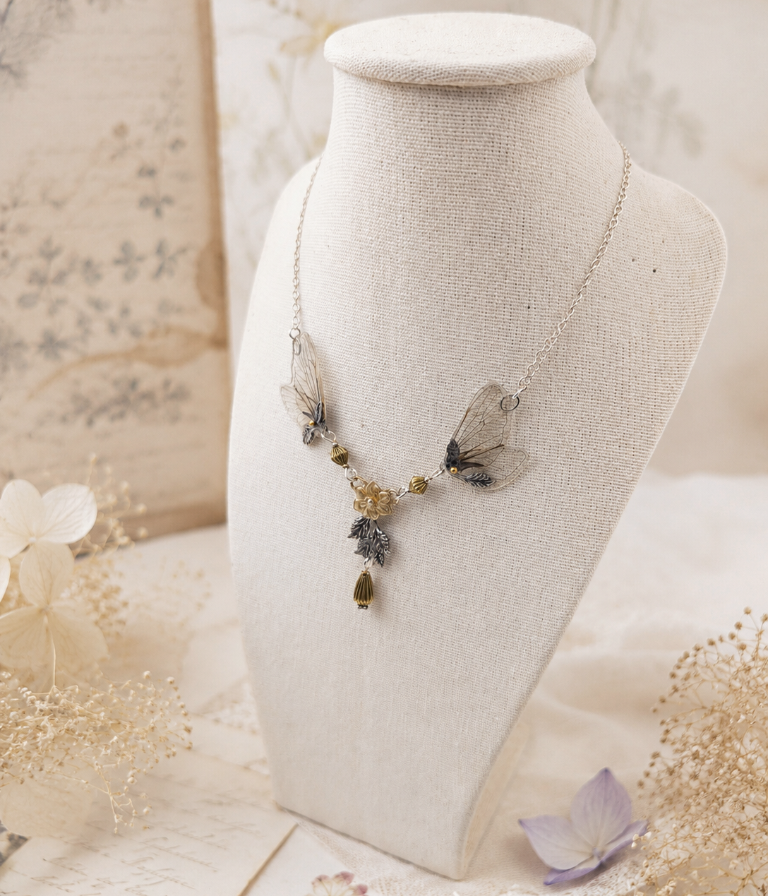 Collier Nimue – ailes de cigales
