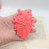 coeur anatomique rose fluo