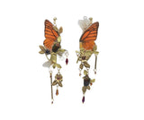 Boucles d'oreille "Naturalia" veritable papillon Appias Nero