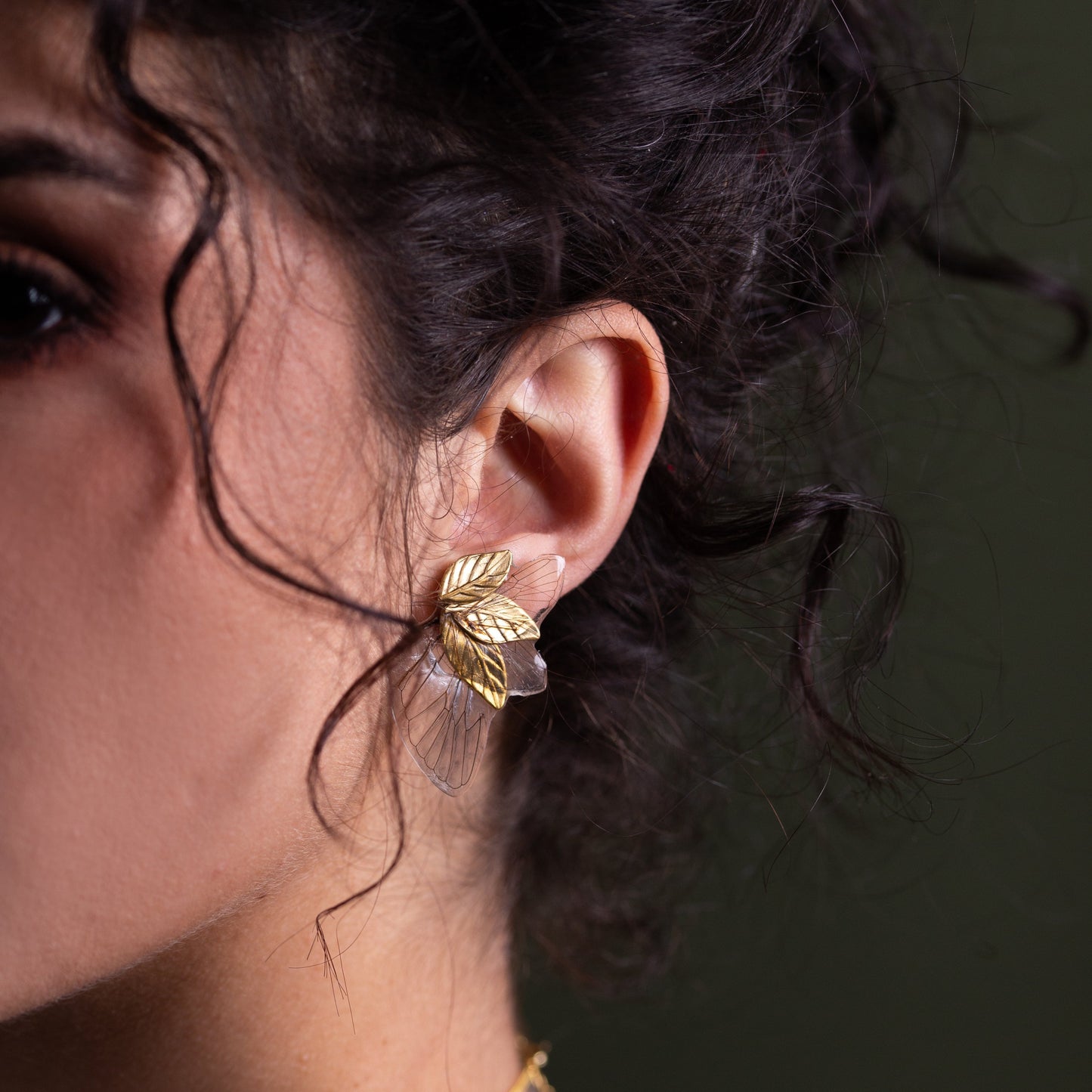 Boucles d'oreille "Hani" ailes de cigales