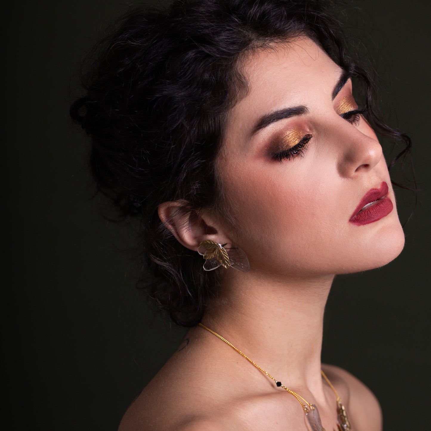 Boucles d'oreille "Hani" ailes de cigales
