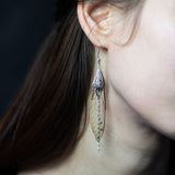 Boucles d'oreille Bohême ailes de cigale dorées – bijou Art Nouveau | Victorian Rehab