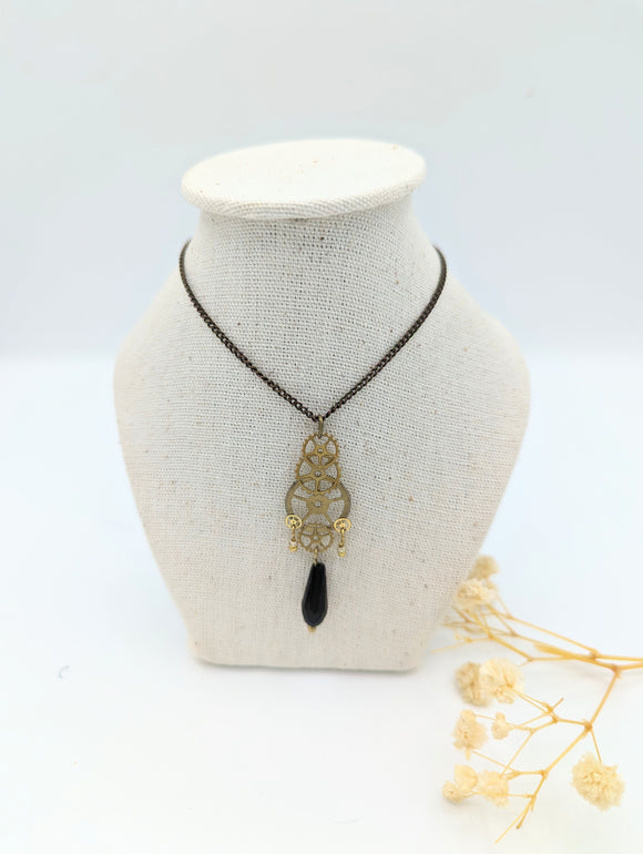 //SOLDES// Collier Boheme perle noire