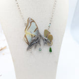 //SOLDES// Collier Leaf papillons verts