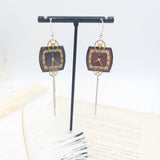 //SOLDES// Boucles d'oreille longue cadran violet