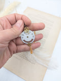 //SOLDES// Boucles d'oreille engrenages et cadrans blanc grands