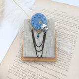 //SOLDES// Broche engrenages et cadran bleu
