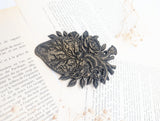 Coeur anatomique noir et or-  moyen modèle-