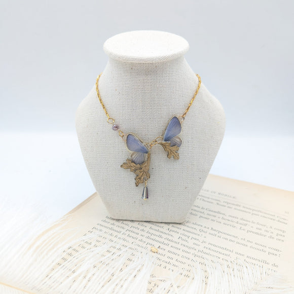 //VENTE PRIVEE// Collier leaf papillon lavande