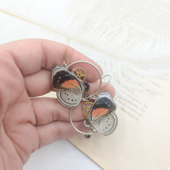 //VENTE PRIVEE//Boucle d'oreille Minimago papillon rouge et blanc