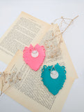 Coeur anatomique floral type ex voto - petit modèle coloré