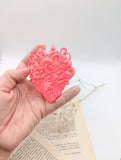 Coeur anatomique floral type ex voto - petit modèle coloré