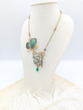 //VENTE PRIVEE// Collier Pyrite papillon Arhopala vert