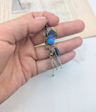 Boucles d'oreille Naturalia - Petit papillon bleu intense
