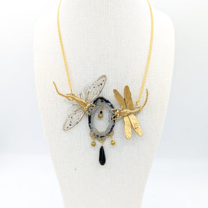 Collier Lalique - Agate et aile de cigale