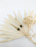 Boucles d'oreille "Klimt" - scarabée vert