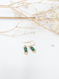 Boucles d'oreille "Maat" - scarabée vert