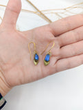 Boucles d'oreille "Maat" - scarabée bleu