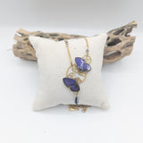 //S// Collier Zéphyr papillon violet PM