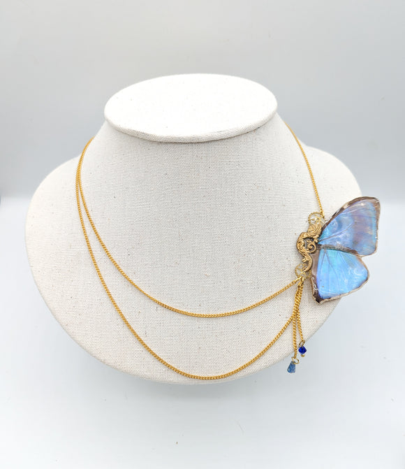 //VENTE PRIVEE// Collier Isis Morpho bleu