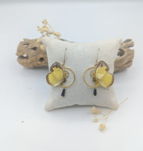 //SOLDES// Boucles d'oreille Zéphyr jaune