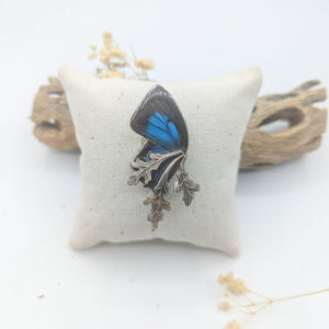 //VENTE PRIVEE// Broche Leaf arhopala bleu