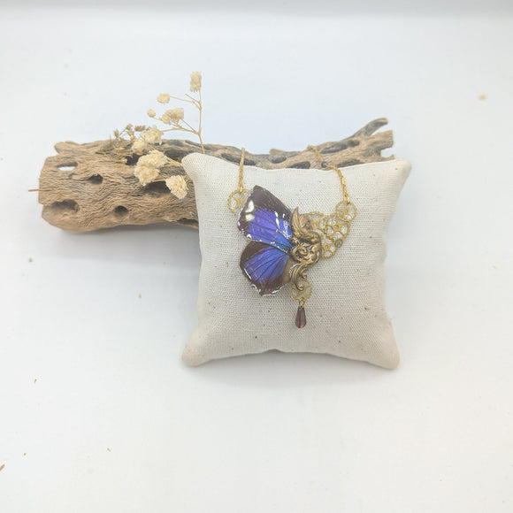 //VENTE PRIVEE// Collier Sphynx papillon arhopala violet