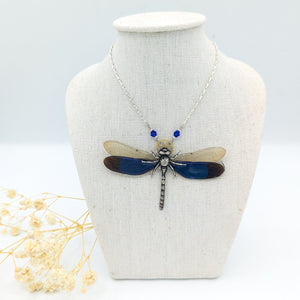 Collier Lullaby - aile de libellule bleu