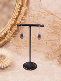 Boucles d'oreille Maat – véritable scarabée bleu