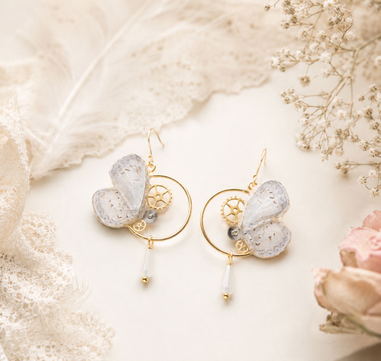 Boucles d'oreille "Zephyr" - Nacre