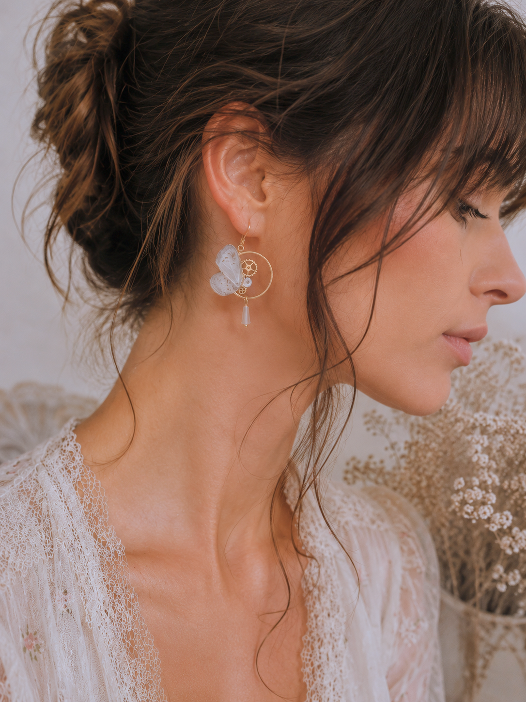Boucles d'oreille "Zephyr" - Nacre