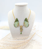 Collier Naturalia avecveritables aile de papillon verte Green Charaxes par victorian rehab