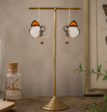 Détail boucles Minimago Colotis Evippe – aile papillon orange fait main Hérault