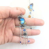 Bijou Art Nouveau boucles Naturalia GM Bocchus bleu fait main France – Victorian Rehab