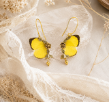 Boucles d'oreille Naturalia Eurema Hécabé jaune et noir – bijou naturaliste Victorian Rehab